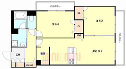 シャーメゾン　コルノーリア 301 3階2LDKの間取り