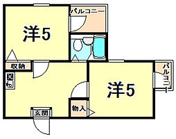 セレーノ門戸 3階2Kの間取り