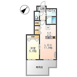 Maison YURI 1LDKの間取図画像