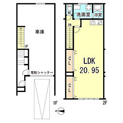 尼崎市西昆陽2丁目アパート ワンルームの間取図画像