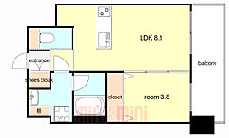 エスタート御幣島（旧：ディームス御幣島） 708 7階1LDKの間取り