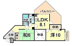 メゾンリベルテ 2DKの間取図画像
