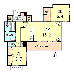 ベル エ ロンプラージュ 2LDKの間取図画像