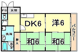 メゾン・ド・ファミーユ 3DKの間取図画像