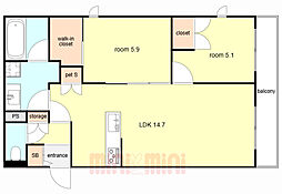 間取図画像 2LDK