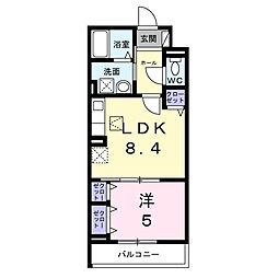 神崎町アパート 1LDKの間取図画像