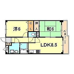 メゾン打出 2LDKの間取図画像