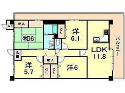 白鷹夙川マンション 5階