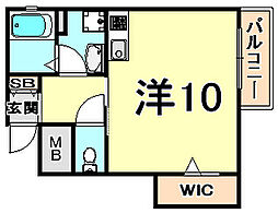 クレール ワンルームの間取図画像