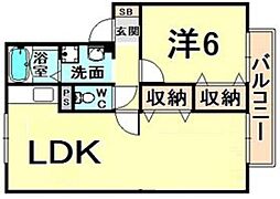 エトワール 1LDKの間取図画像