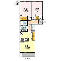 シャーメゾン茜 2LDKの間取図画像