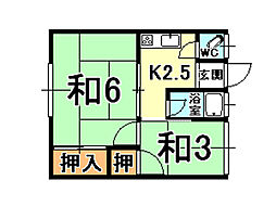 ハイツ春風 2Kの間取図画像