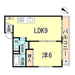コートアベニュー 1LDKの間取図画像