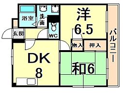 サライ西野 2LDKの間取図画像