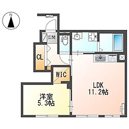 尼崎市立花町2丁目アパート 1LDKの間取図画像