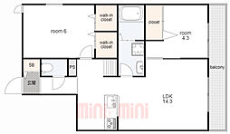 ディアマン・サフィール 2LDKの間取図画像