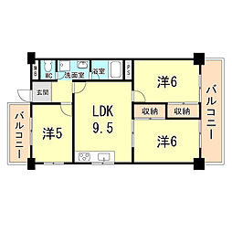 ピトレスクエア 3DKの間取図画像