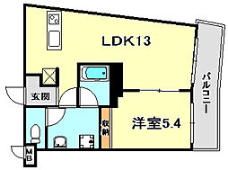 プリオーレリベルタ 1LDKの間取図画像