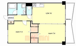 サントル・リヴァージュ参番館 2LDKの間取図画像