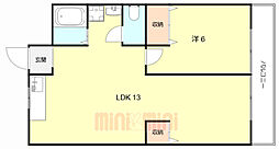 旭ハイツ 1LDKの間取図画像