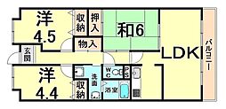 ヴェール園田 3LDKの間取図画像