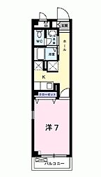 リヴァージュ出来島 1Kの間取図画像