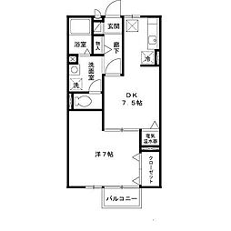 リビングタウン西野 1DKの間取図画像