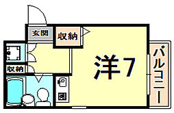ロイヤルメゾン塚口8 ワンルームの間取図画像