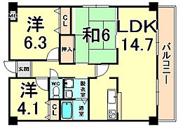ボンシックコロニー1 3LDKの間取図画像