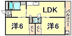 Glanzmukogawa 2LDKの間取図画像