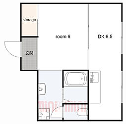 ペディハイツ塚口 1DKの間取図画像
