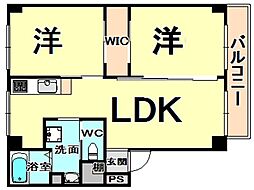 カサヴェール塚口 2LDKの間取図画像