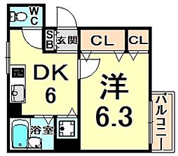 フォンテーヌ塚口 2階/203