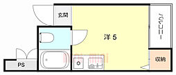 ラ・ピース塚本 ワンルームの間取図画像
