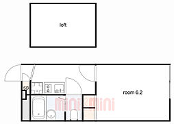 レオパレスソレイユ野里2 1Kの間取図画像