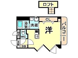 ラフィーネ伊丹5 ワンルームの間取図画像