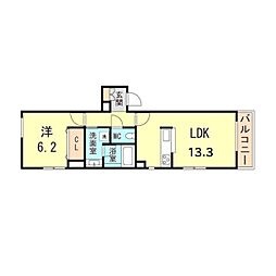 シャーメゾンPlumeria 1LDKの間取図画像