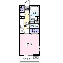 シャロル東園田 1Kの間取図画像