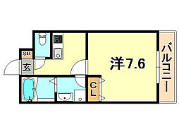 モレスヴィラ塚口 1Kの間取図画像