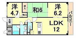 メゾンドール荒牧 3LDKの間取図画像