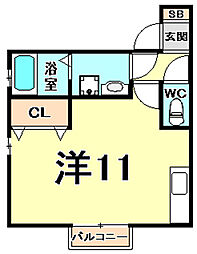 グリーンパーク尾浜 ワンルームの間取図画像