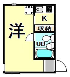 FLATS塚口 ワンルームの間取図画像
