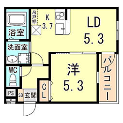 フジパレス尼崎西浦公園3番館 1LDKの間取図画像