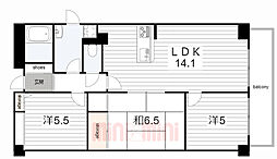 ローズ・コーポ塚口 3LDKの間取図画像