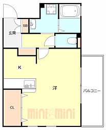 N'sGrande 1Kの間取図画像