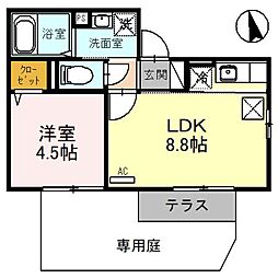 ウィットヒメサト 1LDKの間取図画像