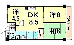 尼崎梅の木公園アーバンリズ 3DKの間取図画像