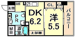 エクセラ塚口 1DKの間取図画像