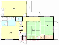 ドエル南塚口B棟 3LDKの間取図画像