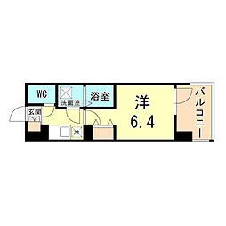 アーバンパーク御幣島 1Kの間取図画像